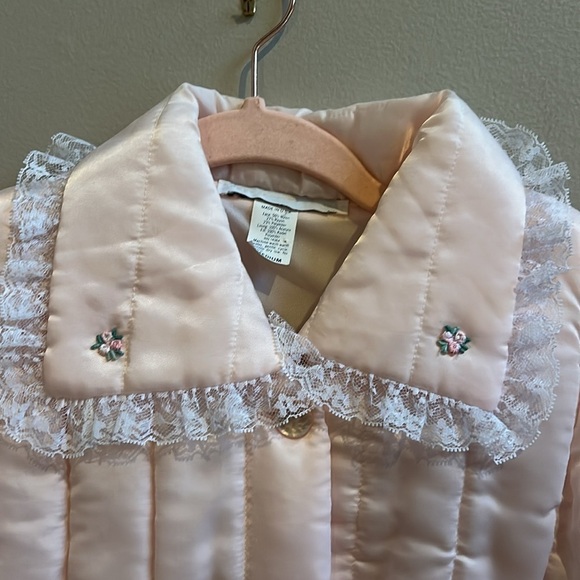 Nanette Undies Co Blush Pink Quilted Bed Jacket USA Medium - Picture 2 of 9